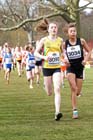 3090 K. Waugh (North East) and L. Mullin (Leicestershire) in the Under-13 Girls race, McCain Inter Counties Cross Country, Cofton Park, Birmingham.